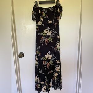 Reformation Butterfly Dress (black floral)
